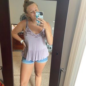 american eagle purple tank top